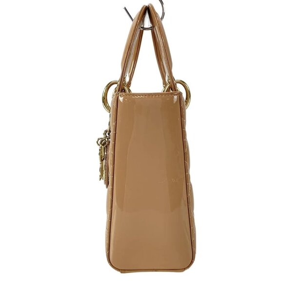 Auth DIOR/ChristianDior Lady Dior Small M0531OWCB_49PU Pink Beige Patent Leather - Picture 5 of 16